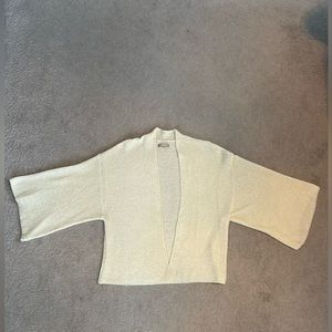 Anthropologie cream open cardigan lightweight boho style sweater size small